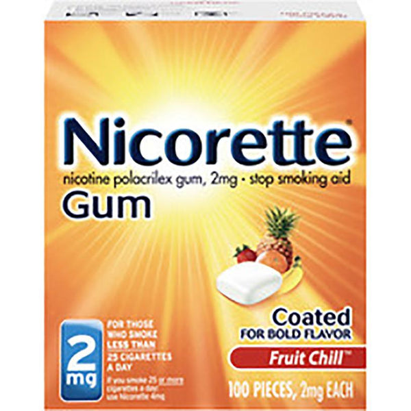Nicorette Gum Fruit Chill 2mg 100 ct